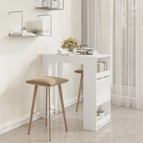 Tavolino Da Bar Con Mensole Bianco 102x50x103,5 Cm Truciolato /