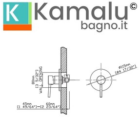 Kamalu - miscelatore doccia da incasso in acciaio inox finitura oro rosa| kam-arte oro rosa