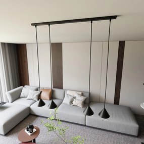 Sospensione Minimal Skadi 4 Luci In Acciaio Nero
