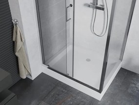 Mexen Apia cabina doccia scorrevole 100 x 80 cm, trasparente, cromo + piatto doccia Rio - 840-100-080-01-00-4510
