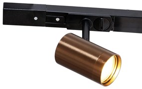 Sistema a binario monofase con 3 faretti e lampade a sospensione bronzo scuro - Cavalux Jeana