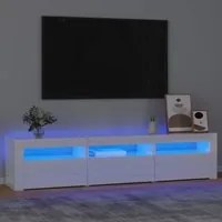 Mobile Porta TV con Luci LED Bianco Lucido 180x35x40 cmcod mxl 76234