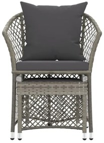 Set di Divani da Giardino 2 pz con Cuscini in Polyrattan Grigio