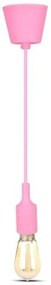 Lampadario su filo 1xE27/60W/230V rosa