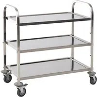 Carrello Portavivande da Cucina 3 Ripiani in Acciaio Inox 85x45x90 cm