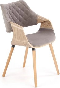 Sedia K396 rovere grigio materiale velluto
