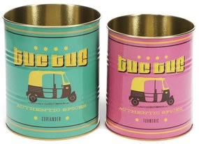 Scatole in set decorative in stagno 2 pz ø 11x13 cm Tuc-tuc – Rex London