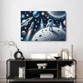 Quadro su tela – Astronauta bambino sulla Luna