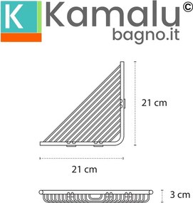 Kamalu - Portaspugna angolare 21 cm in acciaio inox finitura nera opaca | KA70N