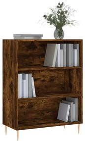 Libreria rovere fumo 69,5x32,5x90 cm in legno multistrato