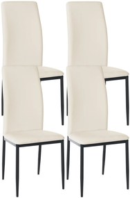 Set Di 4 Sedie Da Pranzo Savino: Eleganza E Comfort Senza Tempo / Creme / Kunstleder