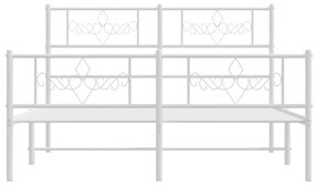 Giroletto con Testiera e Pediera Metallo Bianco 140x200 cm