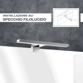 Applique LED per specchio 30 cm luce naturale e doppia installazione