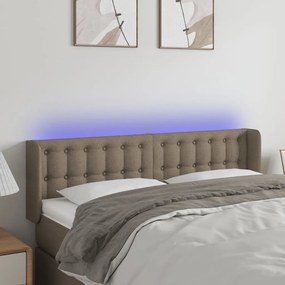Testiera A Led Tortora 147x16x78/88 Cm İn Tessuto /