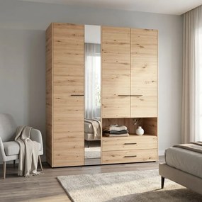 ESSENZA - armadio 4 ante 2 cassetti con specchio