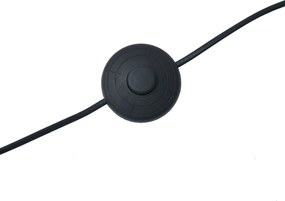 Lampada da terra in legno con paralume arancione e interno dorato 50cm - Tripod Classic