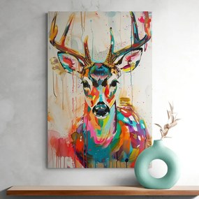 Quadro su tela – Capriolo con imitazione di pittura
