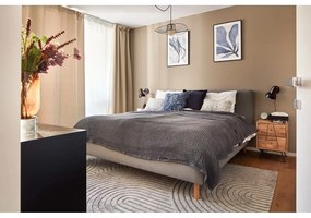 Letto matrimoniale imbottito grigio con contenitore con rete inclusa 160x200 cm Mattis – Meise Möbel