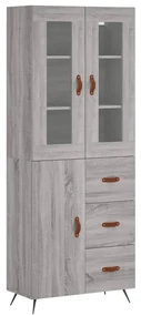 Credenza grigio sonoma 69,5x34x180 cm in legno multistrato