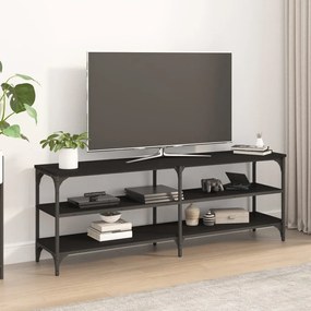 Mobile Porta Tv Nero 140x30x50 Cm İn Legno Multistrato /