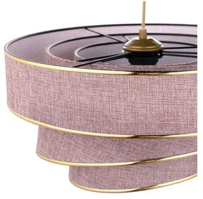 Lampadario rosa/dorato con paralume in tessuto ø 40 cm Couper – Opviq lights