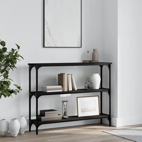 Tavolino Consolle Nero 100x22,5x75 Cm İn Legno Multistrato /