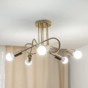 Lampadario a plafone OXFORD 5xE27/15W/230V, finitura dorata