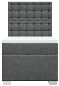 Giroletto a molle con materasso grigio scuro 80x200 cm tessuto