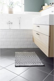 Tappetino per il bagno bianco e nero in plastica riciclata 50x80 cm Tara – Wenko