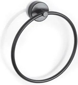 Kamalu - Portasalviette anello da muro in acciaio inox nero opaco | Monde-N