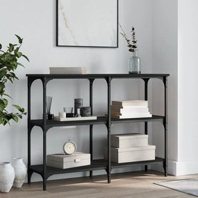 Tavolino Consolle Nero 100x29x75 Cm İn Legno Multistrato /