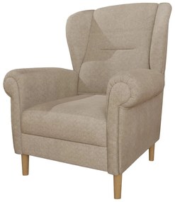 Poltrona con braccioli marrone chiaro Swan – Ropez