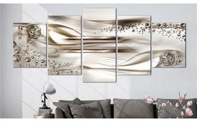 Quadro  Underwater Harp (5 Parts) Wide Brown  Colore Bianco, Dimensioni e Misure 200x100