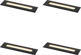 Set di 4 faretti da terra moderni neri 30 cm con LED IP65 - Eline