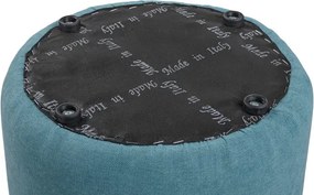 Pouf Tondo Dante D 40 cm in Tessuto Antimacchia Turchese