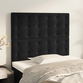 Testiera 2 Pz Nera 90x5x78/88 Cm İn Velluto /