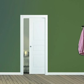Porta interna scorrevole Orion in MDF colore bianco, L 80 x H 210 cm, apertura reversibile