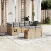 Set Divano da Giardino 9 pz con Cuscini Beige in Polyrattancod mxl 115516