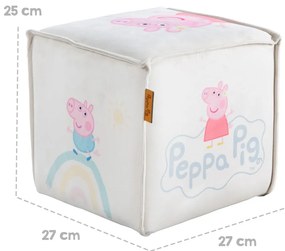 Pouf per bambini in velluto bianco Peppa Pig - Roba