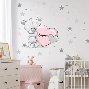 Adesivo per bambini - Orsetto con il nome del bambino | Inspio
