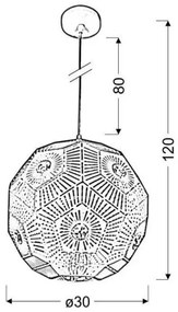 Lampadario a sospensione con filo EUPHORIA 1xE27/40W/230V nero