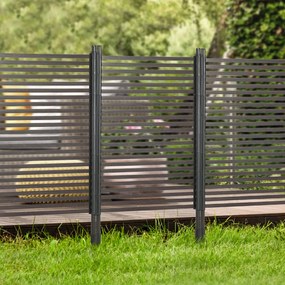 Recinzione Divisorio da Giardino 93x22x150 cm Modulabile Autoportante in Acciaio Marrone...