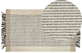 Tappeto lana beige chiaro e nero 80 x 150 cm DIVARLI  Beliani