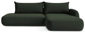 Divano angolare verde scuro allungabile (con penisola a destra/con chaise lounge) Hale – Makamii