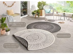 Tappeto da esterno nero e crema , ⌀ 140 cm Porto - NORTHRUGS
