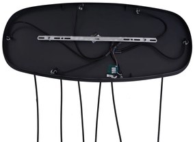 Lampada a sospensione moderna nera con vetro fumé 6 luci - Duplantis