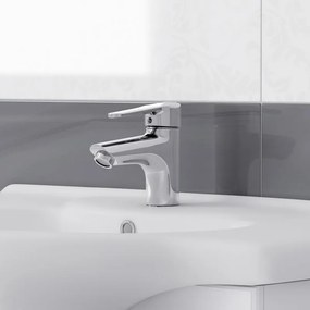 Mobile bagno da terra con lavabo L 85 x H 184 x P 33.5 cm bianco, 2 ante 2 cassetti per vasca centrale Paola