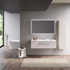 Mobile bagno sospeso con lavabo L 120 x H 36 x P 51 cm bianco opaco per vasca a destra Ginevra