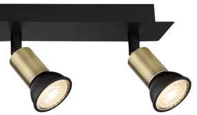 Globo 57998-4B - Faretto DREW 4xGU10/35W/230V nero/ottone