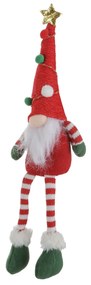 Gnomo Natale gambemolli 41 cm rosso palline